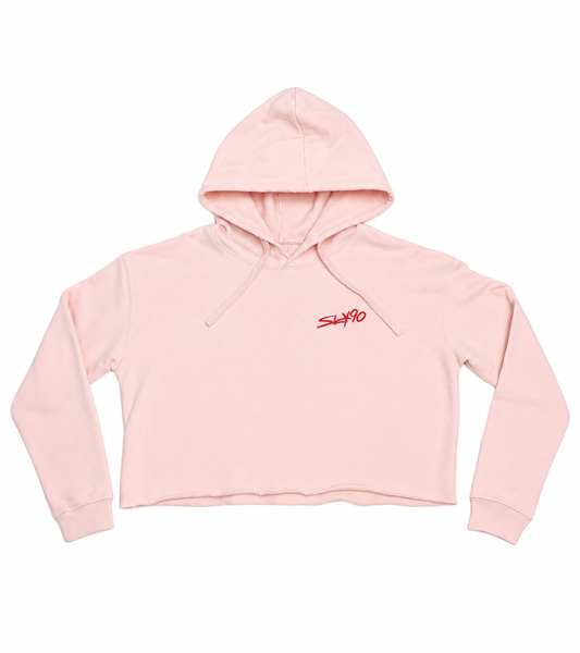 Pink Cropped Hoodie